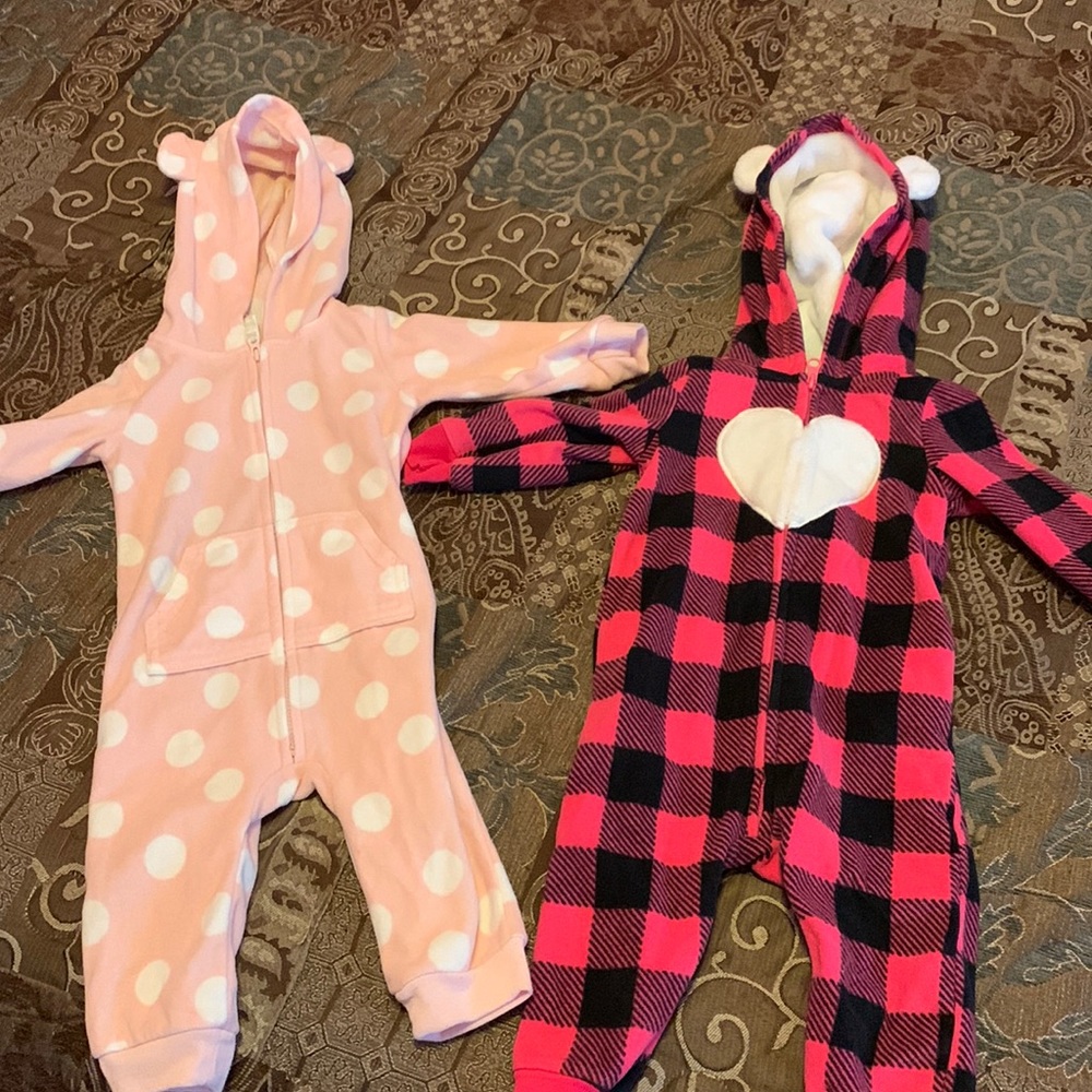 9 month Fleece Hooded Footies